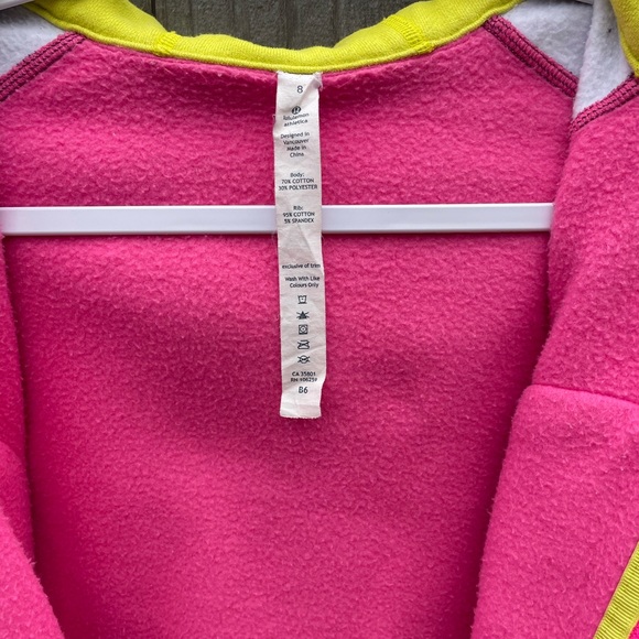 Lululemon Scuba Afterglow Split Pea Striped Sleeve Full Zip Hoodie Jacket - Picture 8 of 9
